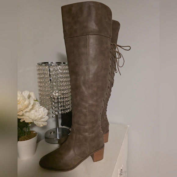 Brown Over the Knee Boots - Picture 3 of 6